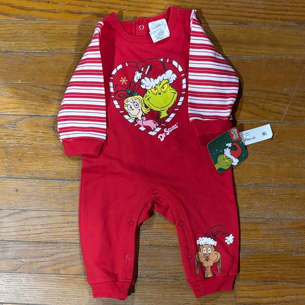 Dr. Seuss Red Grinch and Cindy Lou Romper